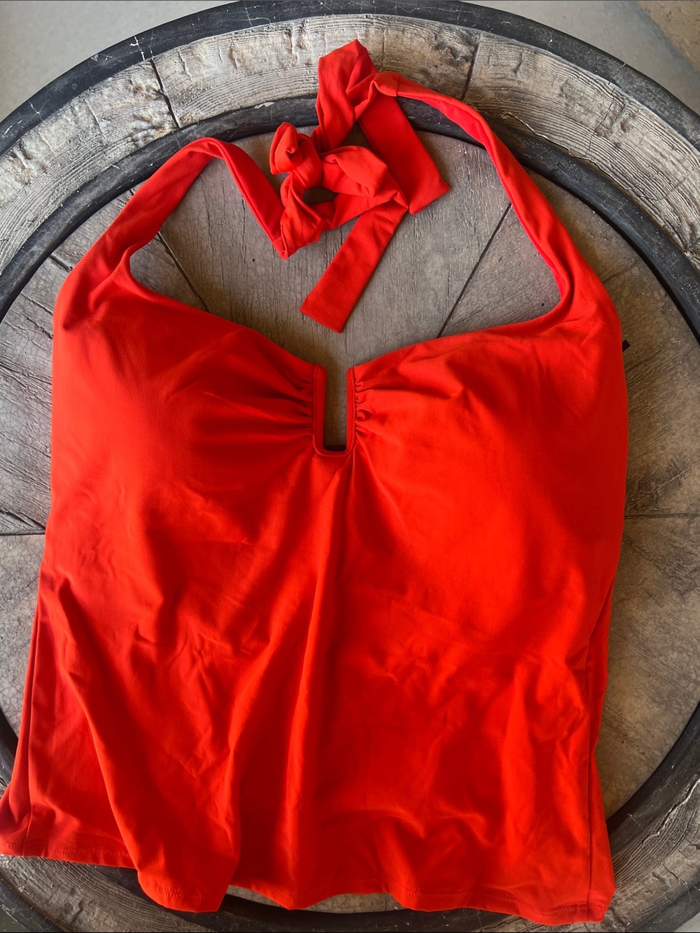 CALIA by Carrie Underwood Red Bandeau Halter Swim Top
